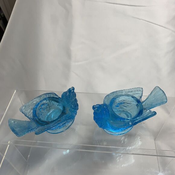 Lot of 2 McKee Glass EAPG Bird with Berry Open Salt Cellar 3 1/2" x 2" 1 3/4" 1 - Picture 7 of 10